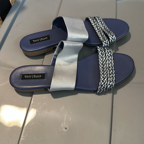 Used WHBM blue/ silver sandals size 8 1/2 - Picture 2 of 3